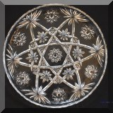 G34. Vintage American Brilliant starburst cut glass serving platter. 11”w - $14 